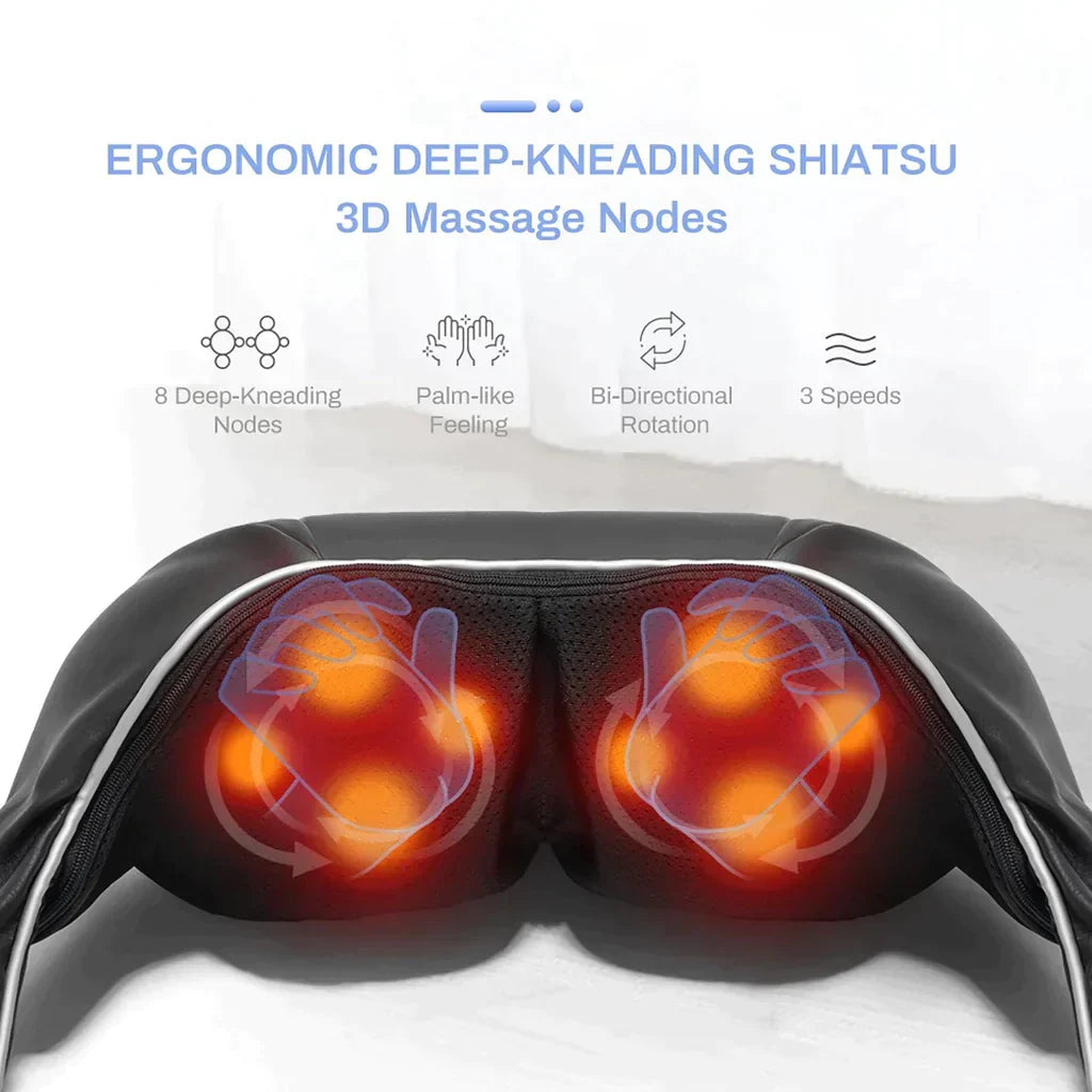 Neck and shoulder massager by GigaGear — shown in use