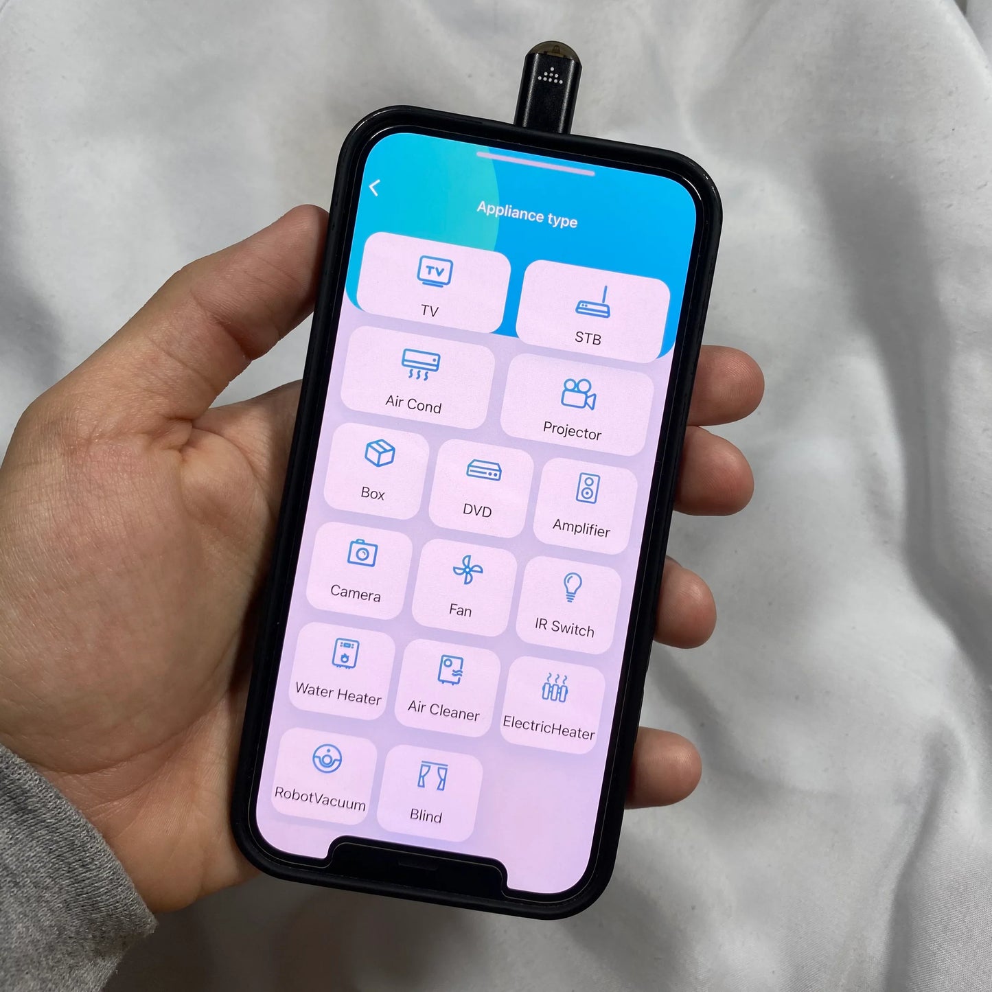 Infrared Phone Adapter by GigaGear — shown in use